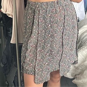 GANNI panelled crepe floral mini skirt